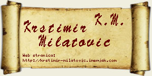 Krstimir Milatović vizit kartica